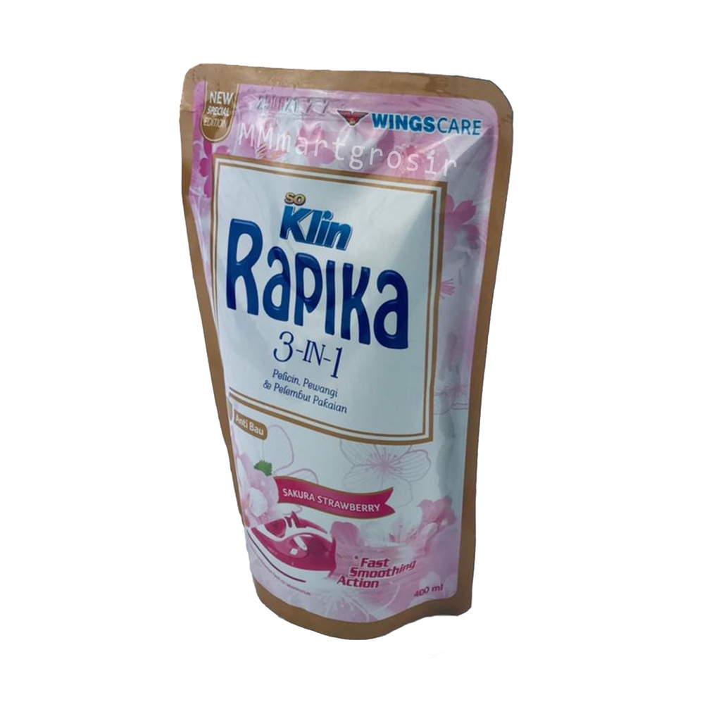 Rapika / so klin / pelicin pakaian / sakura Stawberry / 400 ml / 3in1