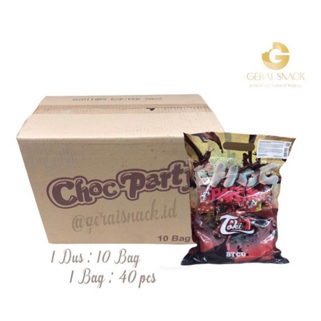 Tobelo Choc Party 1 DUS isi 10 BAG Chocolate Compound With Rice Cripsy Aneka Rasa