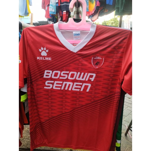 JERSEY PSM MAKASSAR HOME 2017 LIGA 1 GOJEK MERAH PRINTING RETRO LOKAL