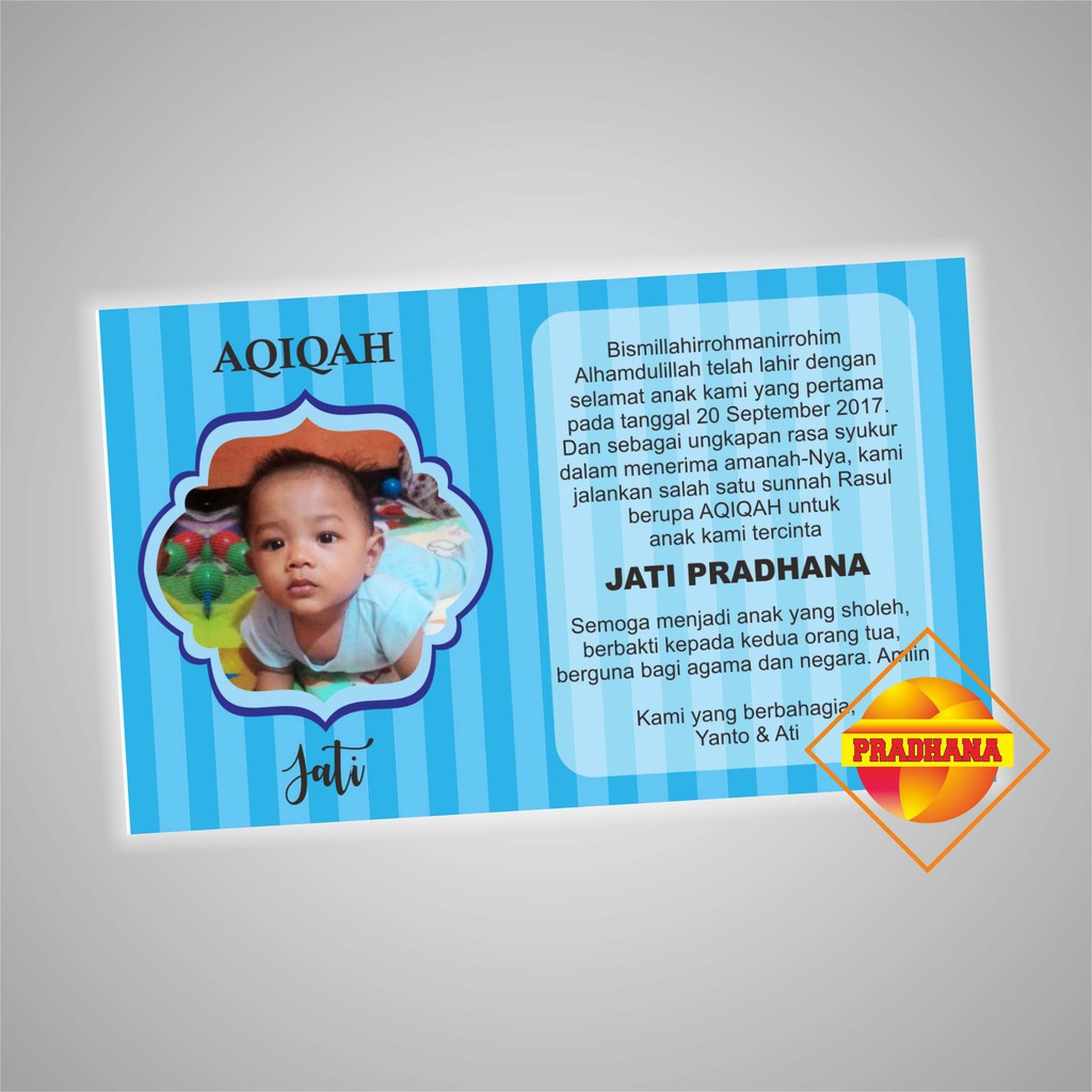 Stiker tempel box nasi aqiqah/berinama