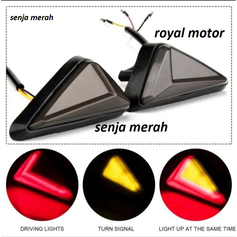 [neon] sen segitiga neon sen tempel segitiga led neon ninja250 r15 cbr r15 dll universal sein tempel 1set(kiri kana)