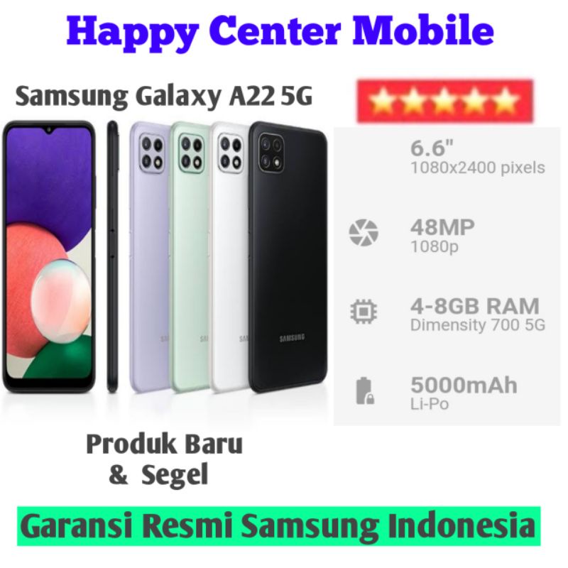 Samsung Galaxy A22 5G 6/128GB Garansi Resmi Samsung Indonesia