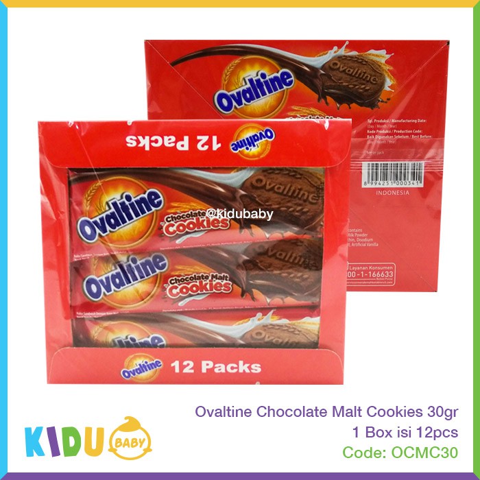 Biskuit Ovaltine Chocolate Malt Cookies 24gr / 1 box isi 12 pcs x 24 gram