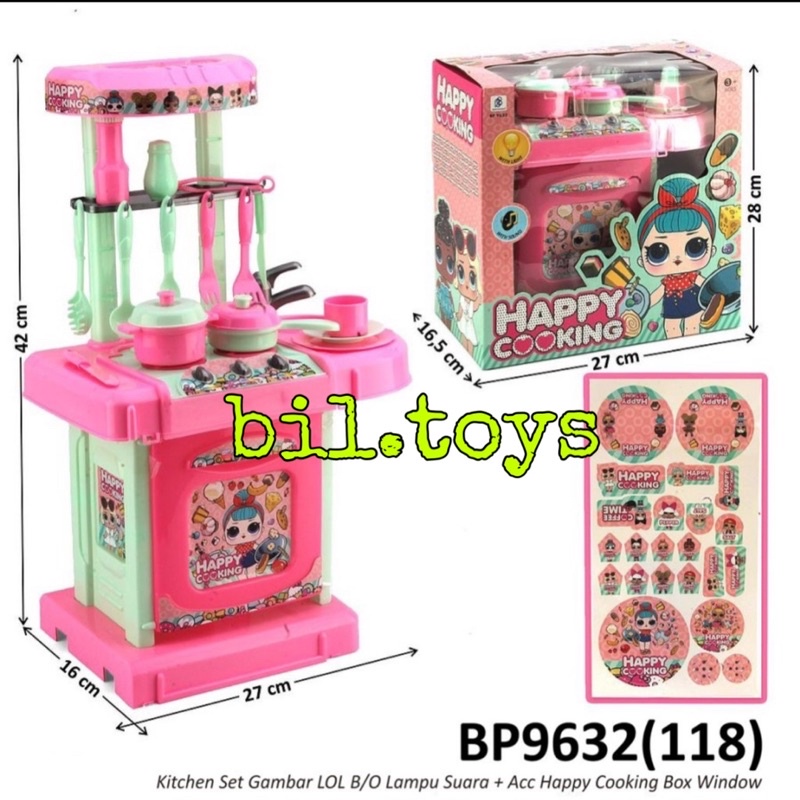 MAINAN ANAK PEREMPUAN MAGIC KITCHEN MAGIC SET DAPUR MASAK MASAKAN HAPPY COOKING SUARA LAMPU BESAR