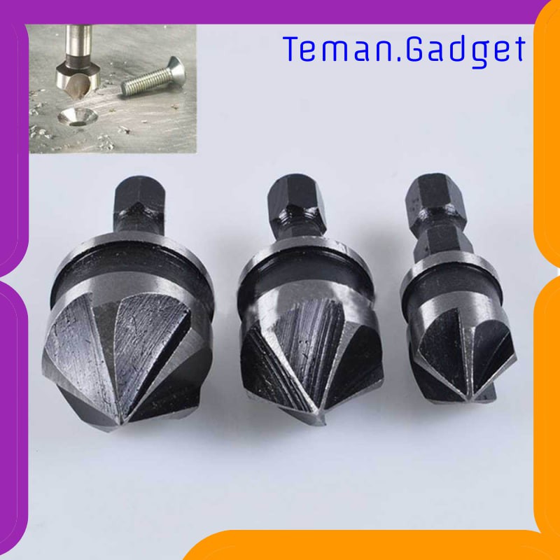 TG-DE057 Mayitr Mata Bor Drill Bit Countersink Carbon Steel 12 16 19mm 3 PCS