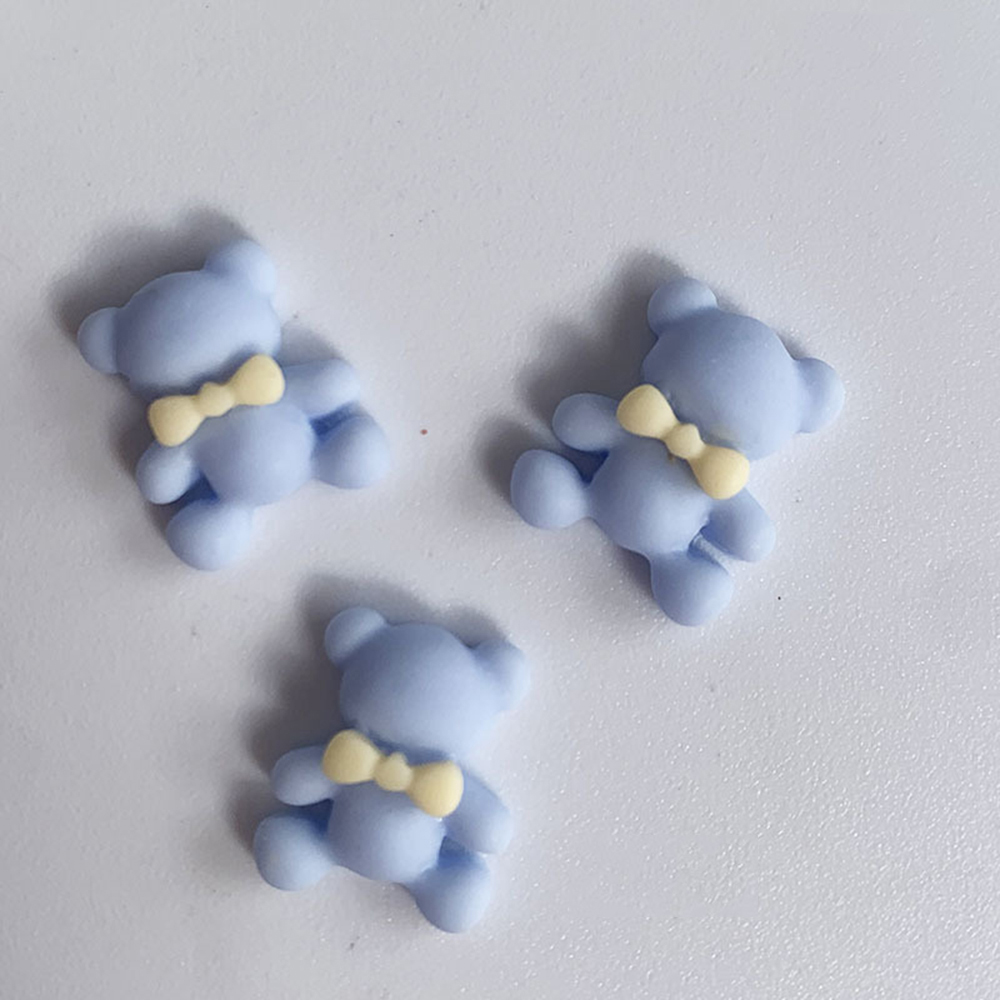 Mxbeauty 10pcs / Set Ornamen Kartun Beruang 3d Bahan Resin Untuk Dekorasi Nail Art / Manicure Diy