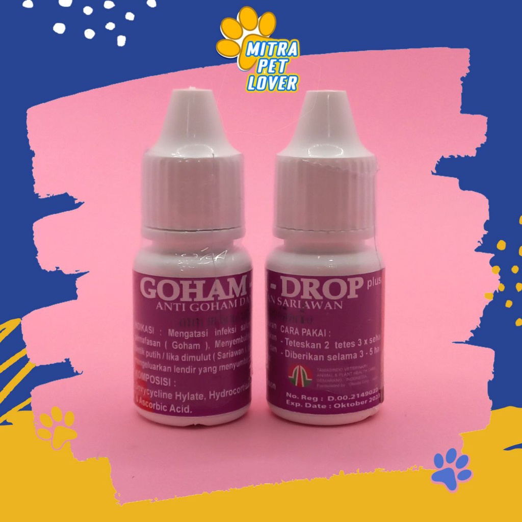 OBAT ANTI GOHAM &amp; SARIAWAN AYAM - GOHAM AYAM DROP 10 ML ORIGINAL - SEMBUHKAN LUKA DI MULUT &amp; LIDAH &amp; BINTIK PUTIH UNGGAS CHICKEN BIRD - AMAN SEHAT AMPUH - MURAH ASLI GARANSI - PET ANIMAL HEALTHCARE &amp; VETERINARY TAMASINDO VITAMIN TERNAK HEWAN MITRAPETLOVER