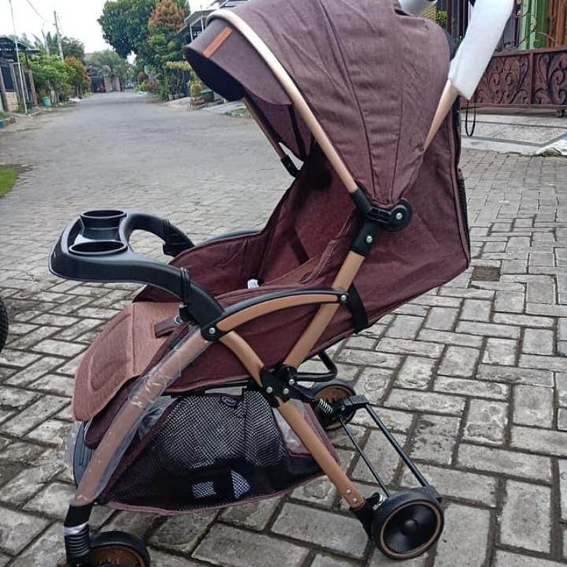 STROLLER PLIKO 387 STREAM KERETA DORONG BAYI LIPAT DENGAN SATU TANGAN