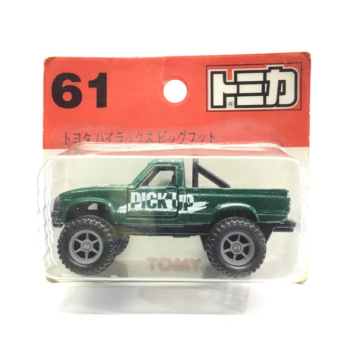 Tomica Blister 61 Toyota Hilux 4WD Bigfoot Hijau Tomy Merah