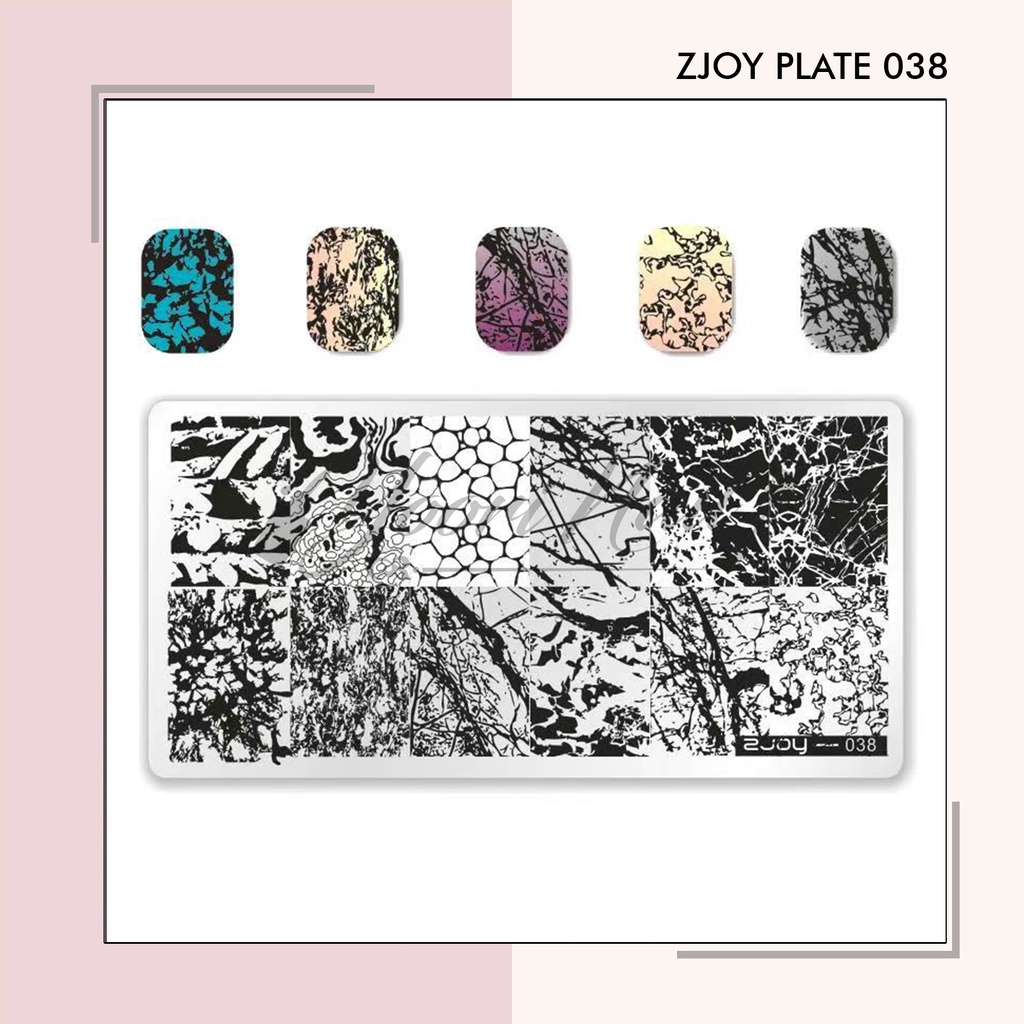 ZJOY stamp plate flower abstrak stamping plate zjoy nail template