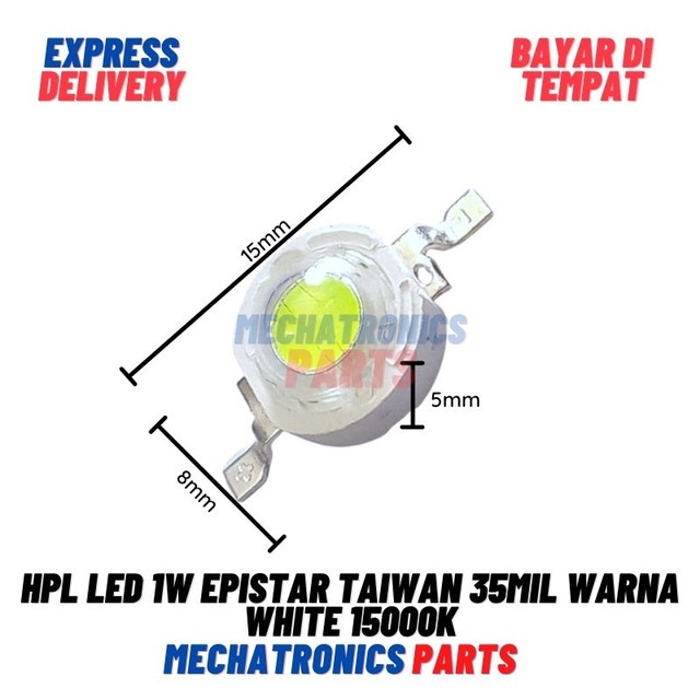[5685] HPL LED 1W EPISTAR Taiwan 35mil Warna White 15000K