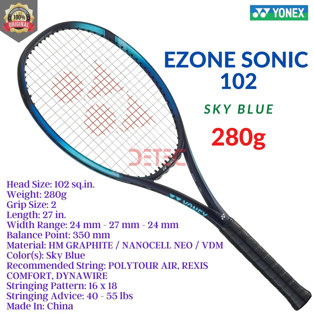 Yonex EZONE SONIC 102 280g Sky blue - raket tenis