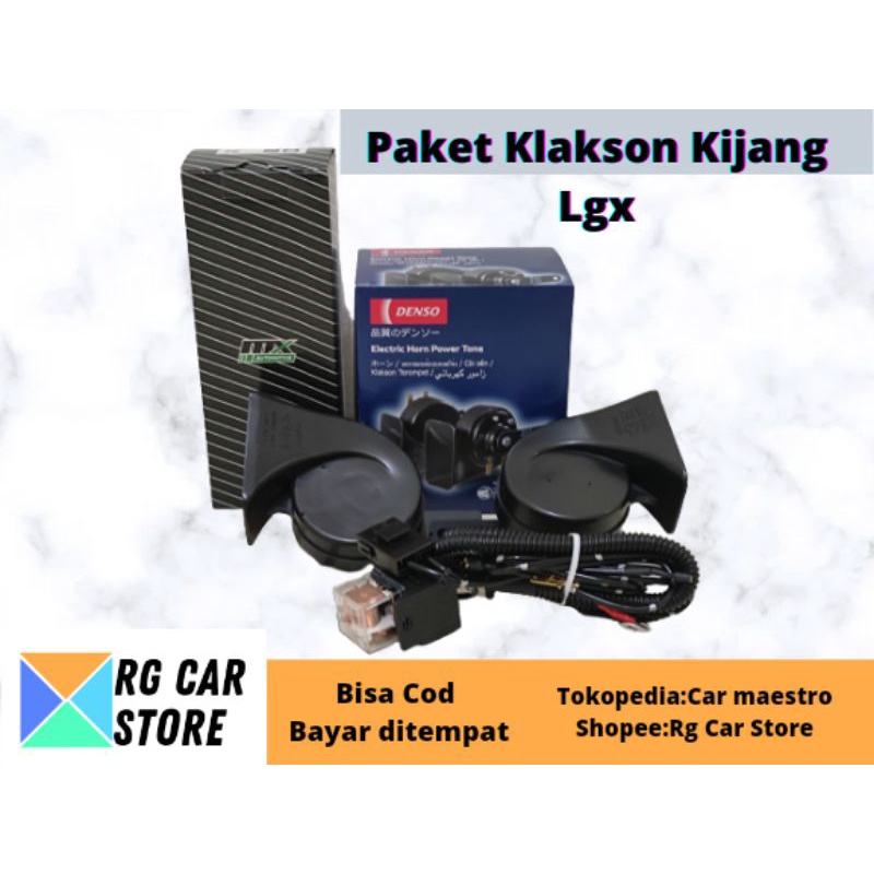 PAKET KLAKSON KIJANG LGX MODEL DENSO KEONG  ORIGINAL DAN RELAY KLAKSON MX