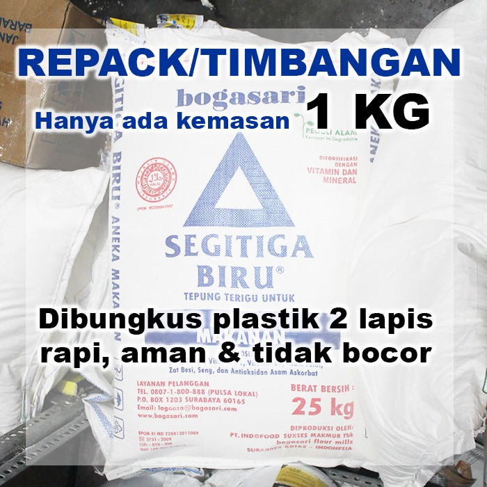 

Tepung Bogasari Segitiga Biru 1kg repack