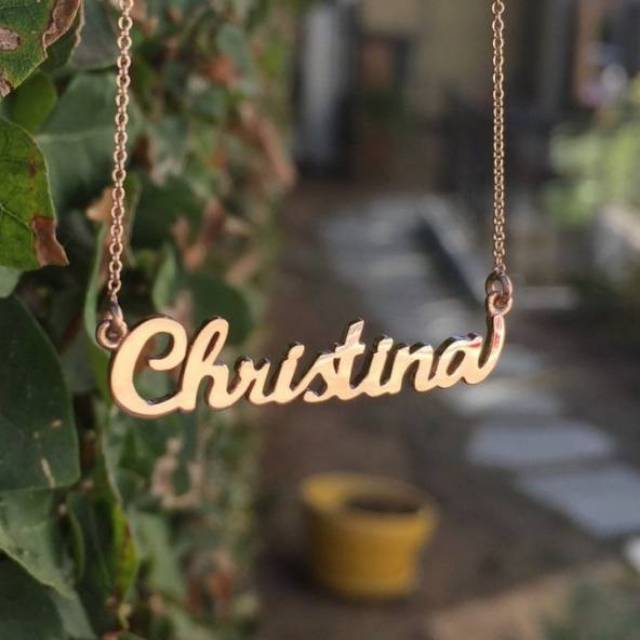 KALUNG NAMA INISIAL LAPIS EMAS TERMURAH