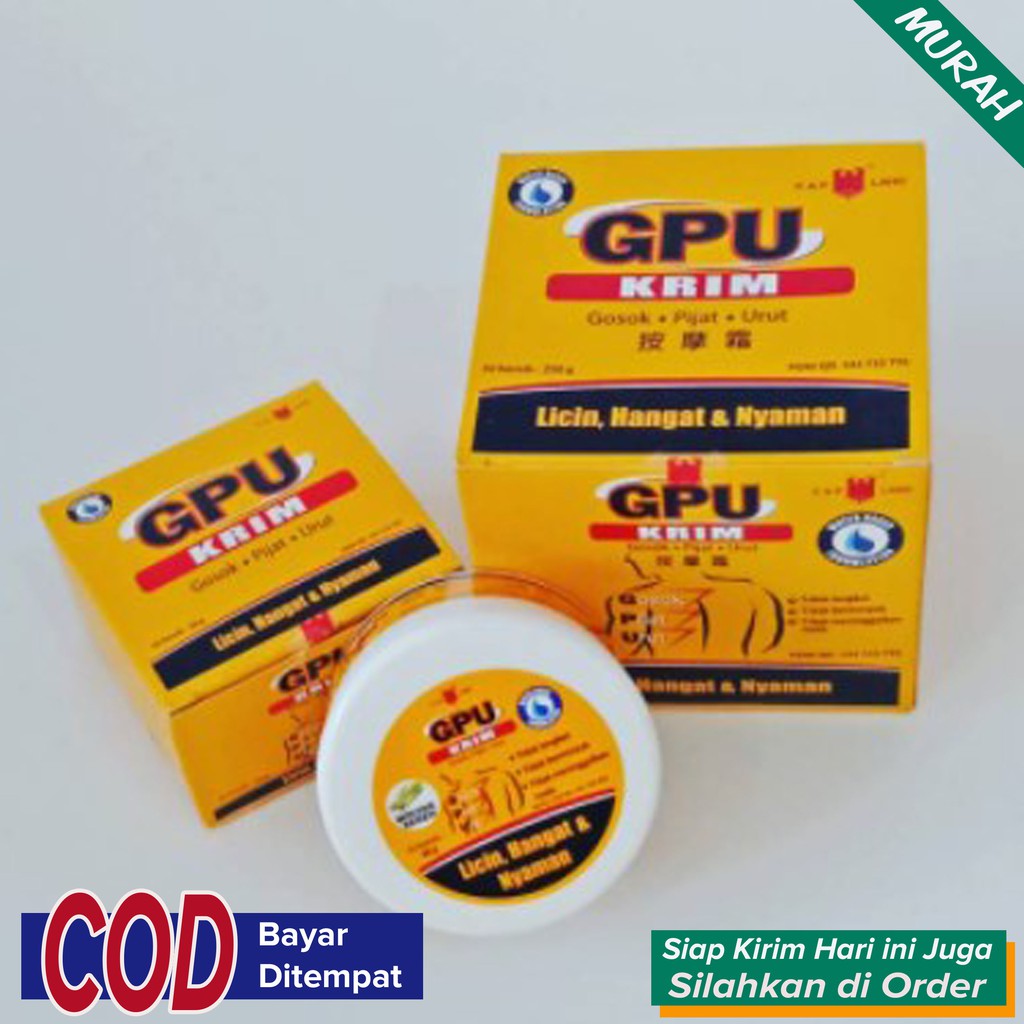 

Krim Gosok Urut Pijat Keseleo Encok Kram Terkilir Linu Persendian dll ~ GPU Krim Cap Lang 150gr