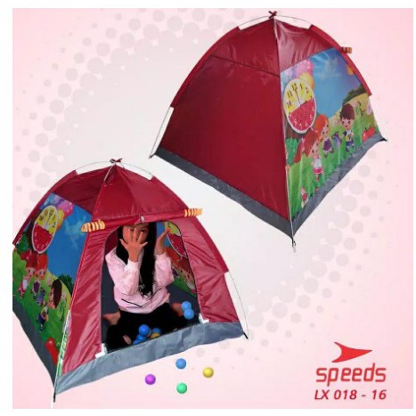 Tenda Anak Karakter Kartun speeds lx018-16 red - tenda anak - tenda murah