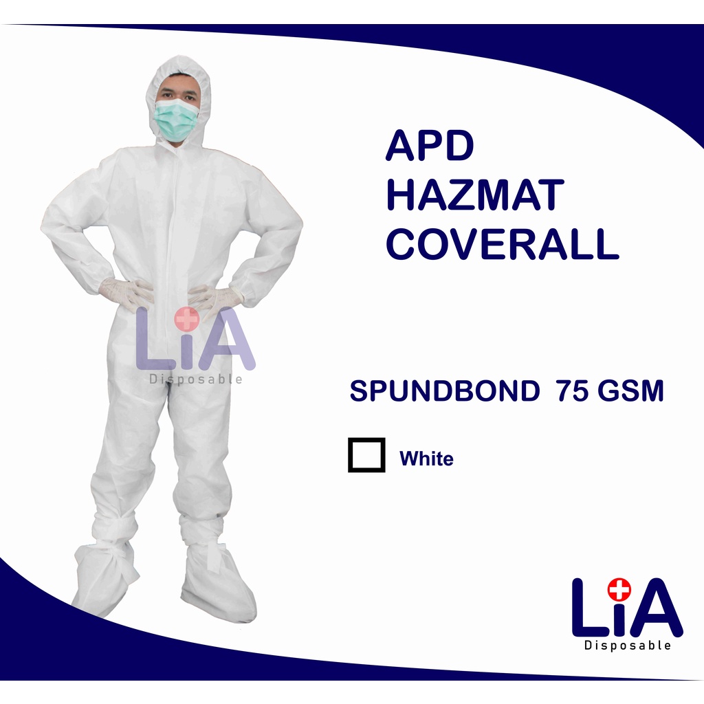 APD MEDIS| HAZMAT | COVERALL | DISPOSABLE SPUNDBOND / NW 75 GSM