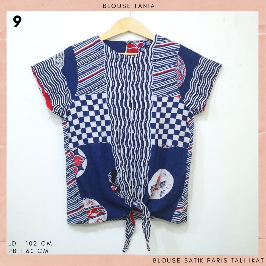 Blouse Katun Batik Lawasan Motif Flora Model Leher V