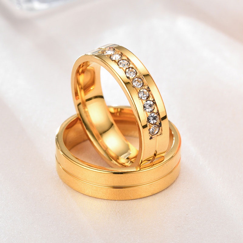 Satu Cincin Pertunangan Cincin Kawin Fashion Korea Untuk Pria Dan Wanita