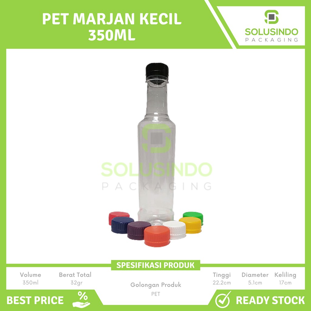 Botol Plastik Marjan Kecil 350ml PET (MINIMUM 10 PCS)