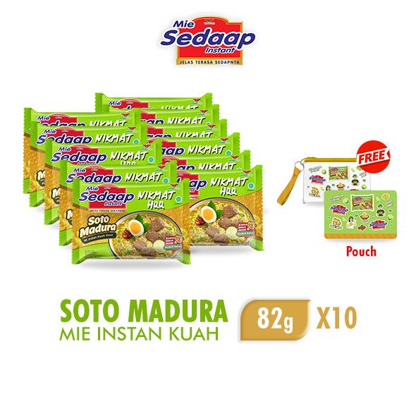 

Sedaap Mie Instan Soto Madura 82 gr x 10 pcs Free Pouch