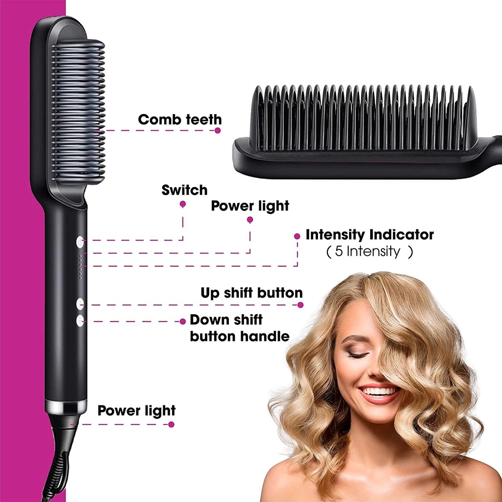 Catok rambut Sisir Pelurus 2 in 1 Hair Straightener Curler Hair Straightener CATOKAN SISIR