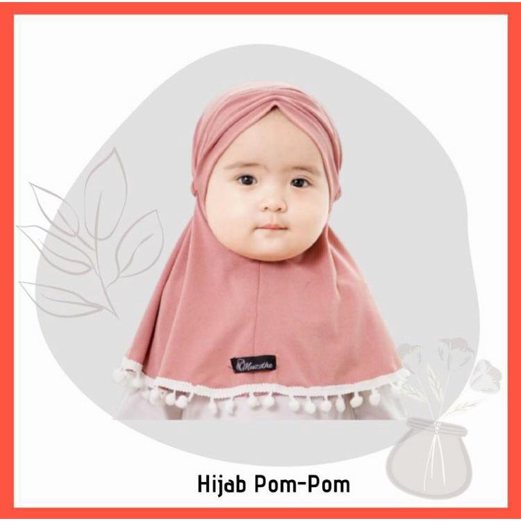 Jilbab Pom Pom Anak Hijab Kids Jersi umur 0-1 thn