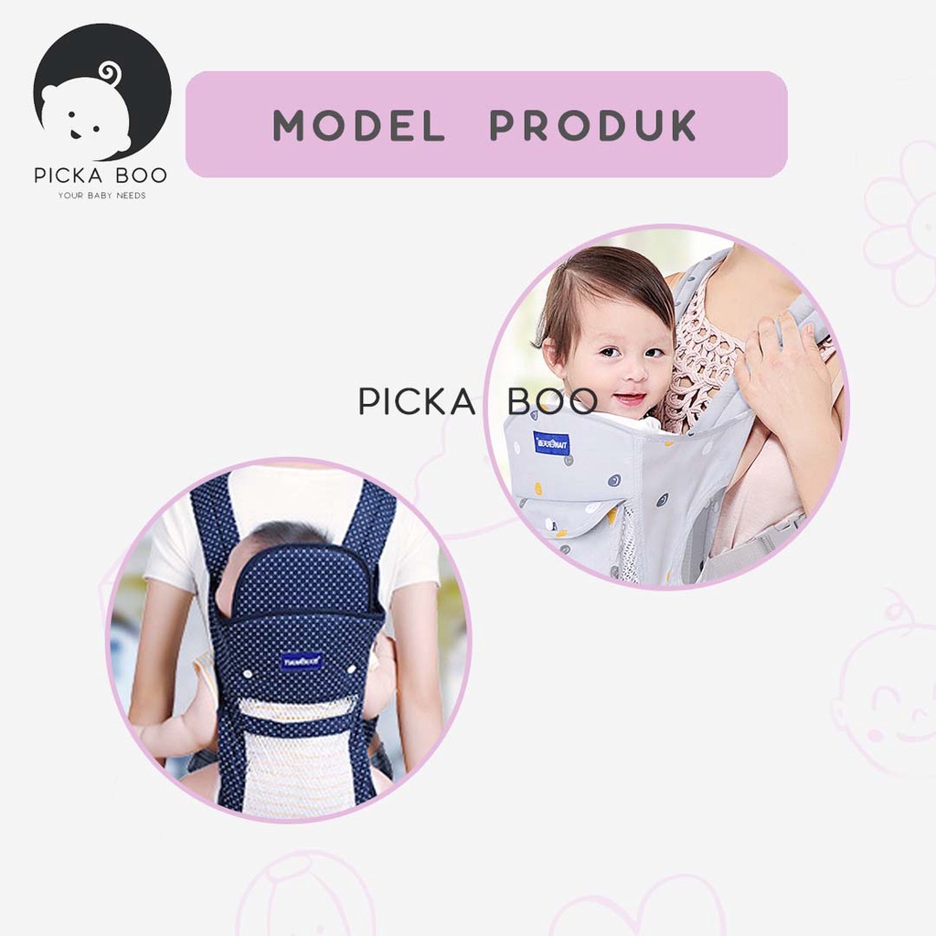 PICKA BOO Gendongan Bayi Depan  Hipseat Baby Carrier