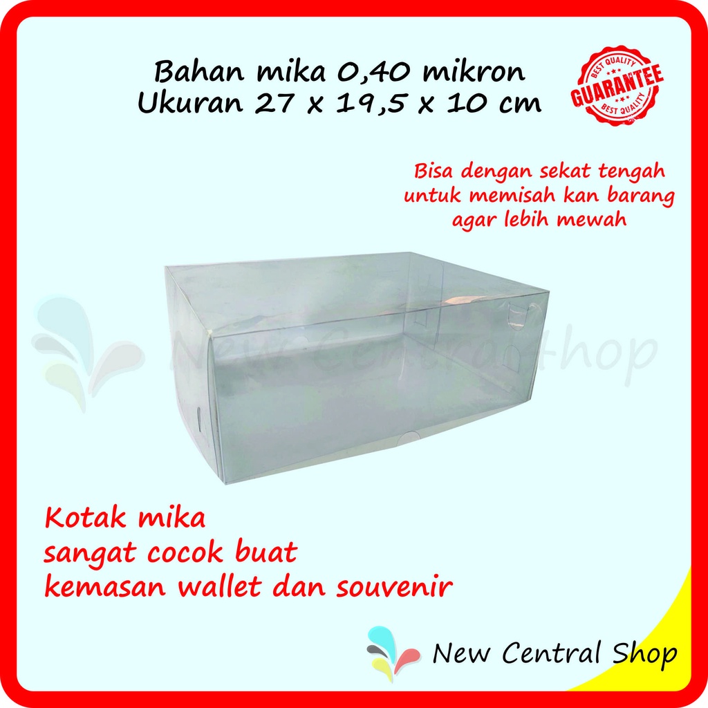 

Kotak Box Kemasan Mika Walet Ukuran 27 x 19,5 x 10 cm