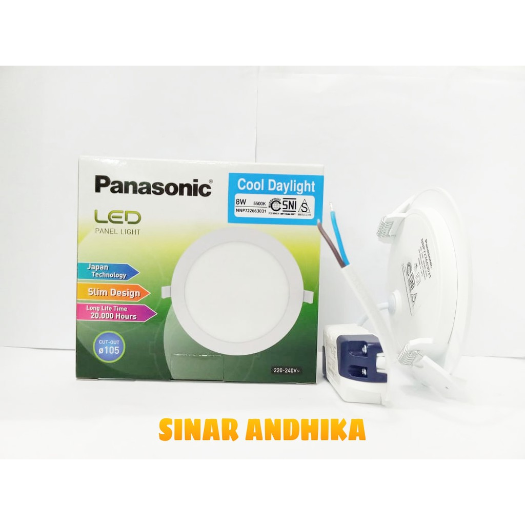 LAMPU LED PANEL BULAT DOWNLIGHT (SLIM) PANASONIC 8 WATT NNP 72266/NNP 72256