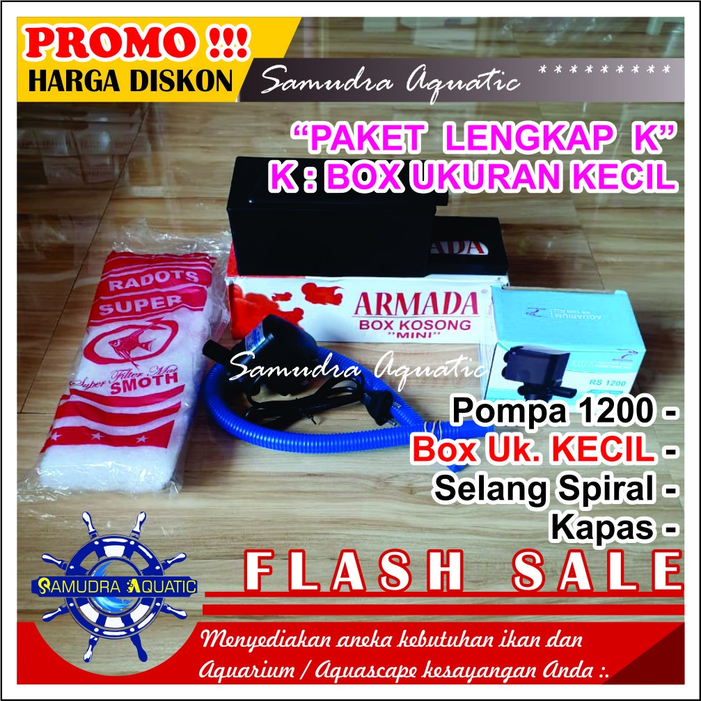 PAKET LENGKAP (K) KECIL 1200 Top Filter Aquarium KECIL &amp; Pompa Aquarium 1200 / HEMAT ENERGY (FREE Buble)