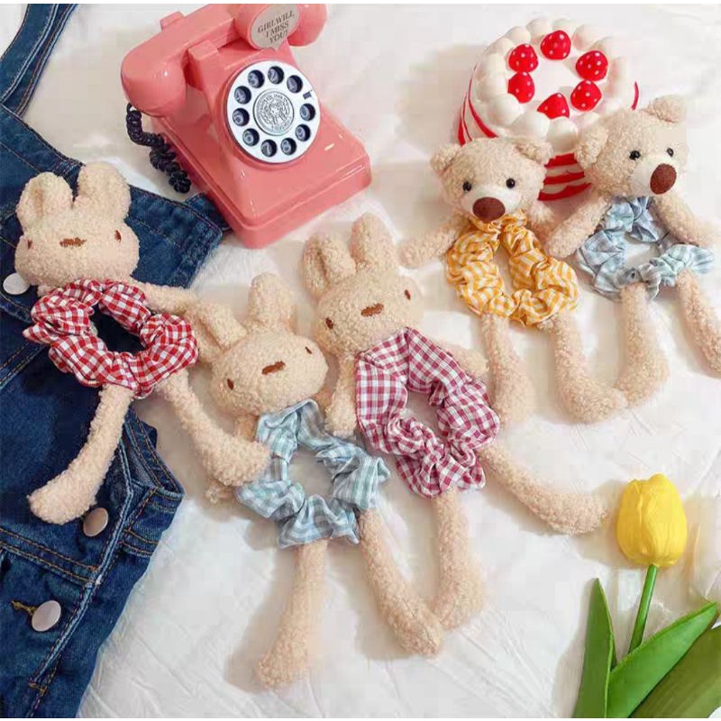 Kuncir Boneka|Karet Rambut Boneka|Ikat Rambut Boneka|Karet Boneka Beruang|Karet Kelinci