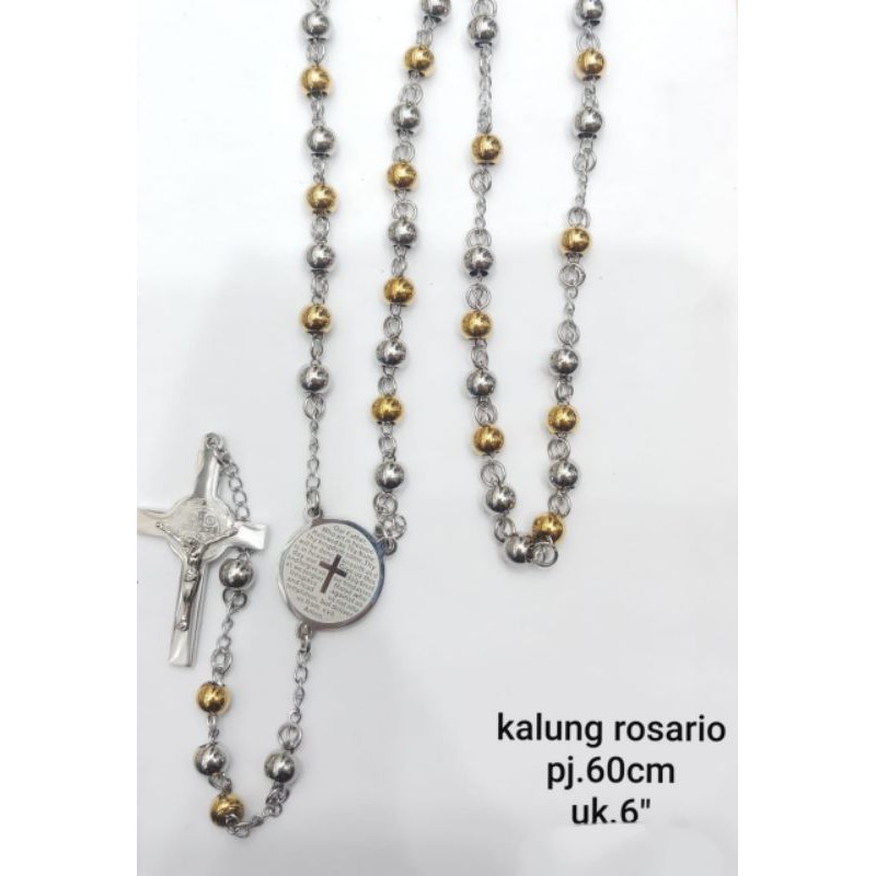 Kalung Rosario Kombinasi Titanium64