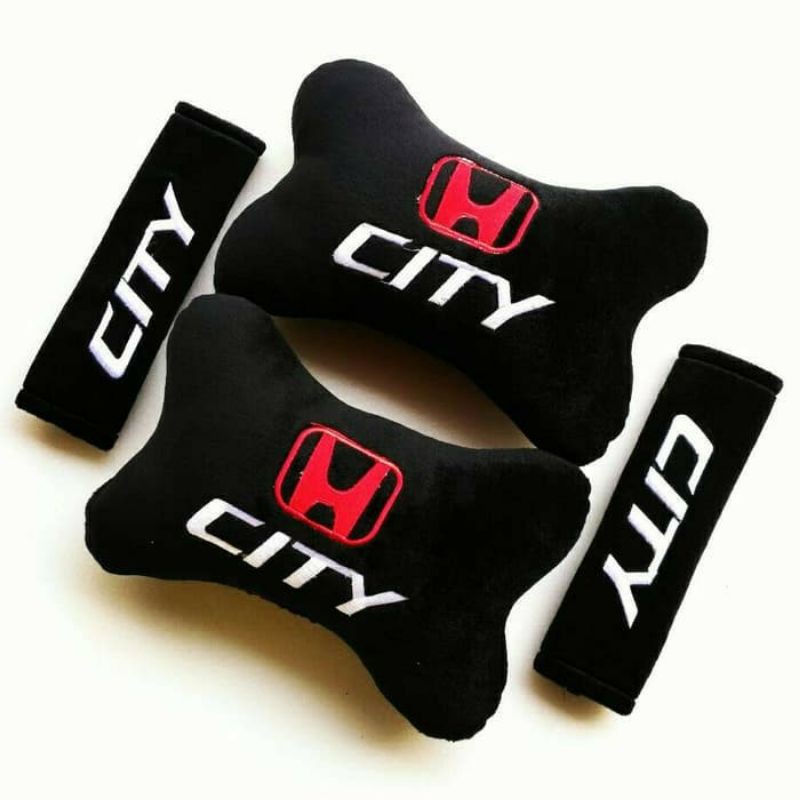 Set Bantal Jok mobil 2in1 Honda City Hitam Premium