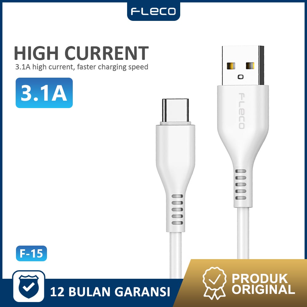 Kabel Data USB Type-C Fast Charging cable Hight Current Speed Up 80%  T-15 FLECO