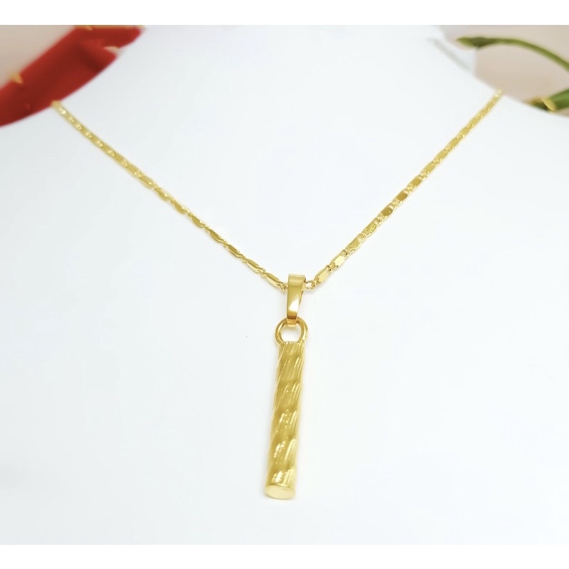 Kalung liontin tabung emas Xuping dewasa