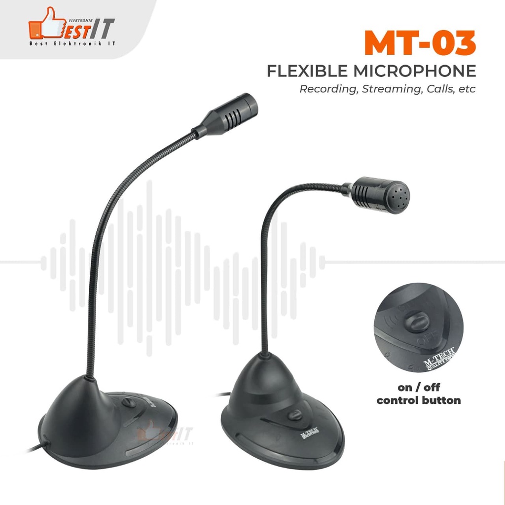 Mic Microphone Stand Jack 3.5mm M-tech MT-03