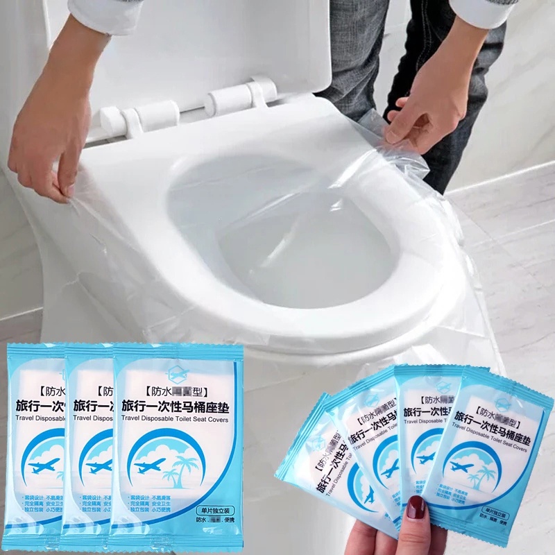 [Harga Grosir]Cover Dudukan Toilet Portable Sekali Pakai Bahan Plastik Anti Air Untuk Travel/Hot Sale