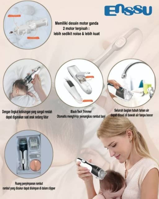 Enssu Automatic Inhaling Baby Hair Clipper