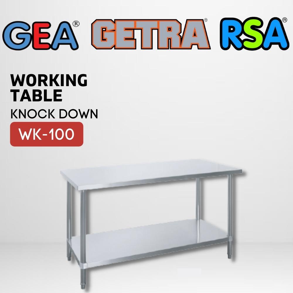 Jual GETRA WK100 WORKING TABLE MEJA STAINLESS KNOCKDOWN WK 100