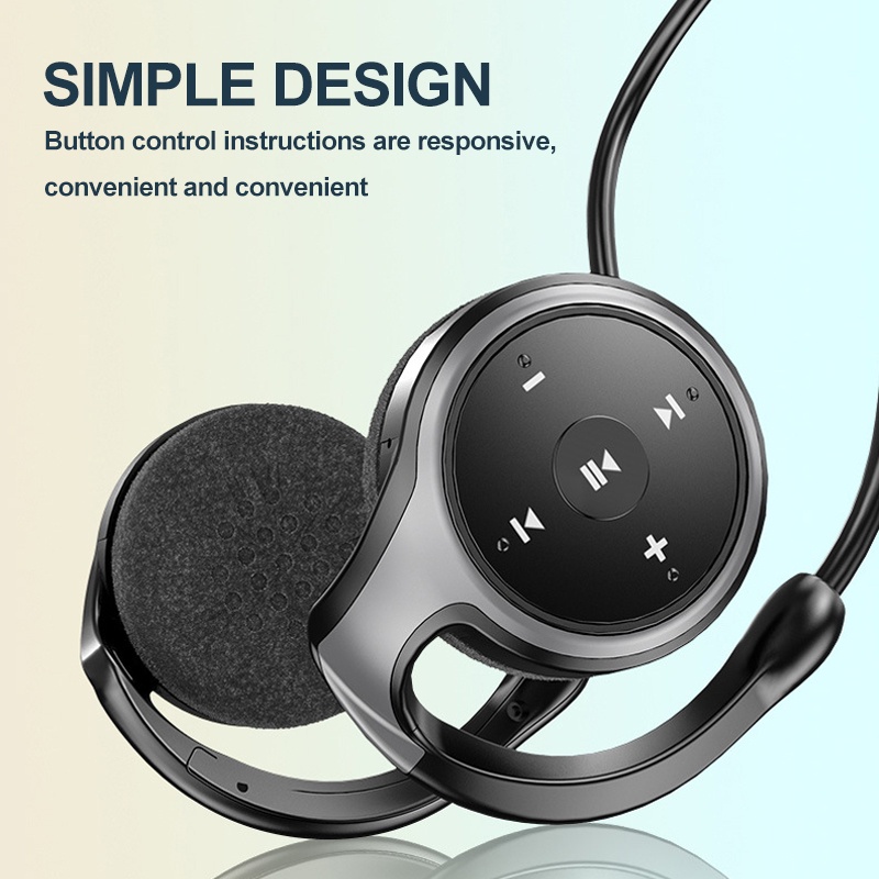 Wireless Neckband Earphone Sports Headset Bluetooth Hanging Neckband Audio Music Stereo Support TF card insertion