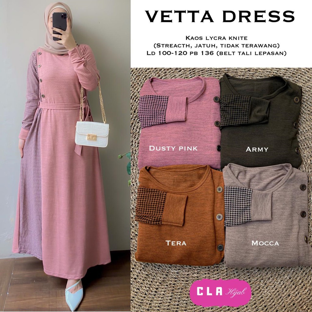 Vetta dress Ld 100-120cm bahan kaos Lycra knite