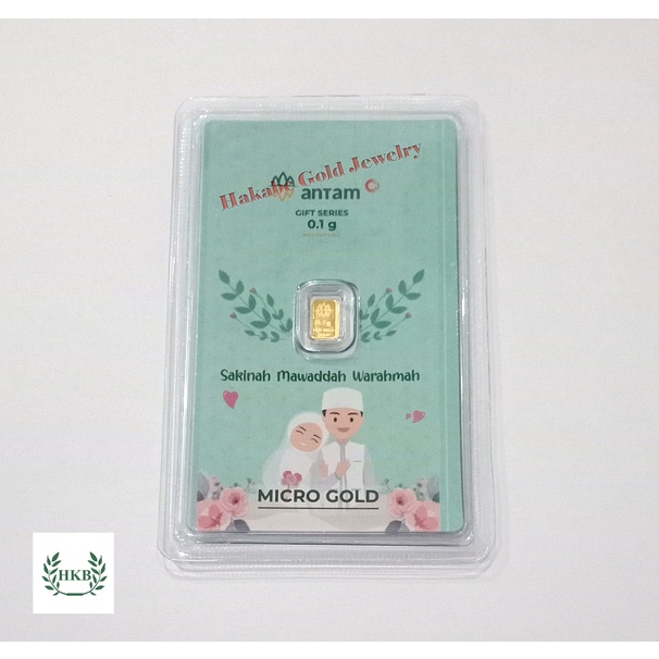 Logam Mulia ANTAM Gift Series Wedding Samawa 0.1 Gram 24K Fine Gold 999.9