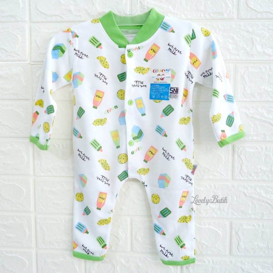 Jumper Kaos Bayi Baru Lahir New Born Baju Baby Laki Laki Perempuan Lengan Panjang Kancing 0 3 Bulan Bahan Katun Halus Premium - Lovelybutik