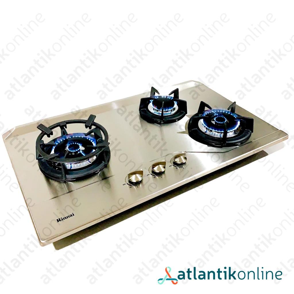 Kompor gas tanam built-in stainless steel 3 tungku RINNAI RB-3SS-C(S) RB3SSCS