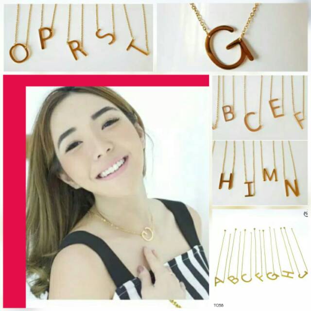 Kalung Huruf anti karat