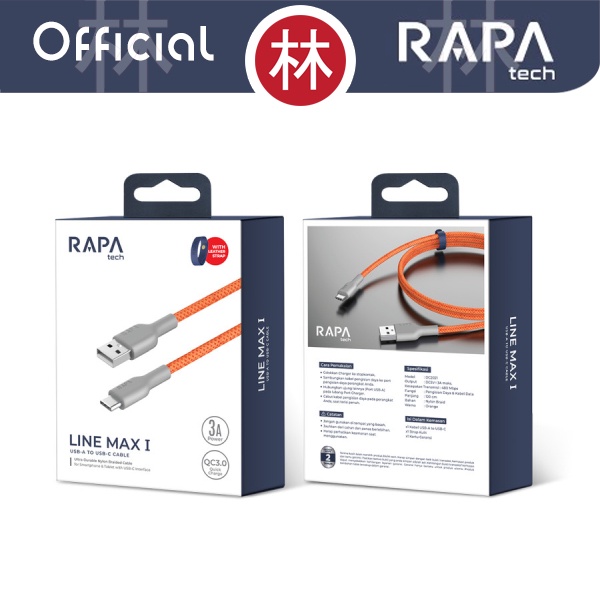 RAPAtech DC2021 - LINE MAX I - USB-A to USB-C Cable Type-C 3A QC3.0