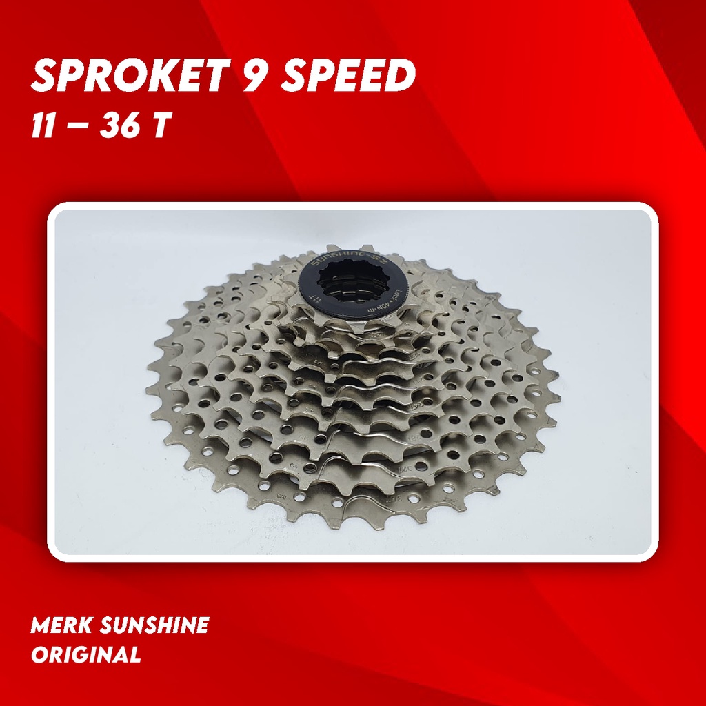 Sprocket Sepeda Cassette 9 Speed Sunshine 11 – 36T Sun Shine Lipat MTB Road Bike 36 T Ratio terbaru