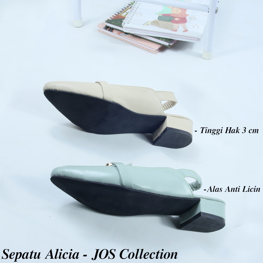 Sepatu Mules Wanita Heels Hak 3 cm  - Alicia by JOS Collection